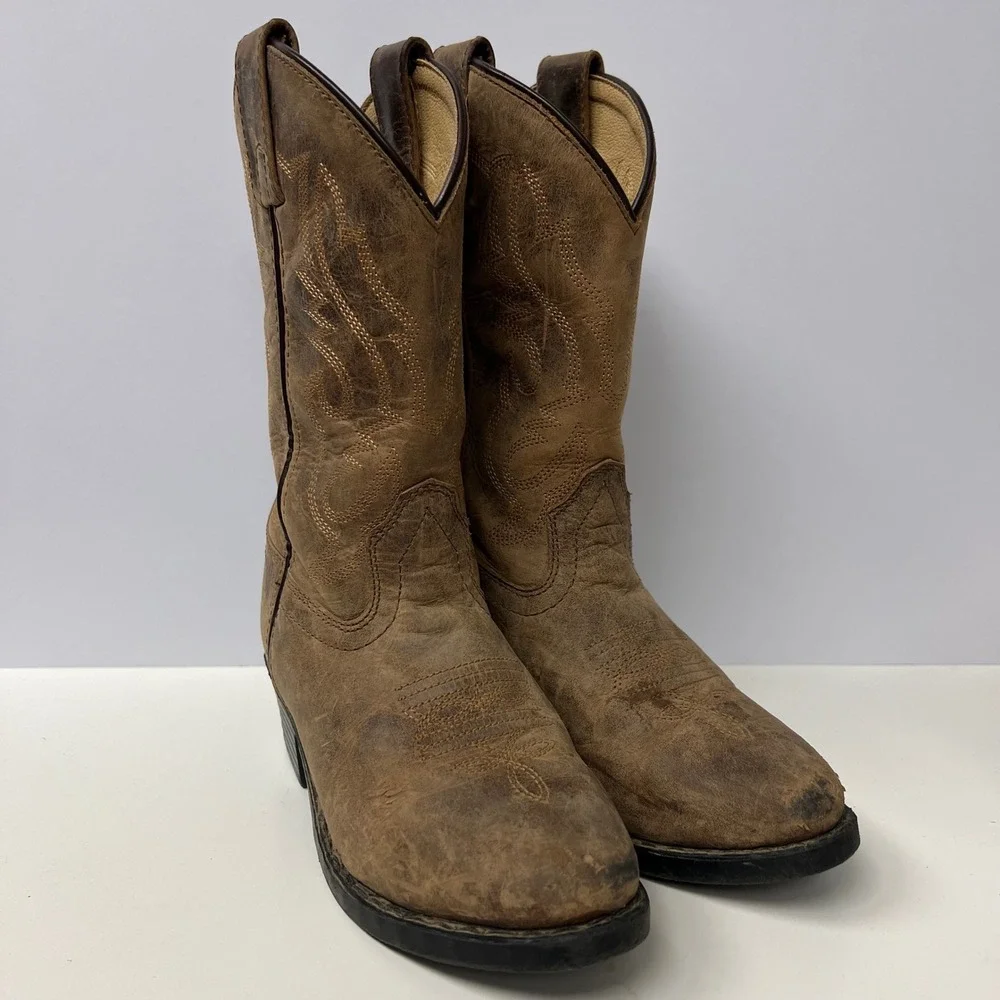 Smoky Mountain Boots Kids‎ Brown Leather Cowboy Western Style Boots Size 12.5